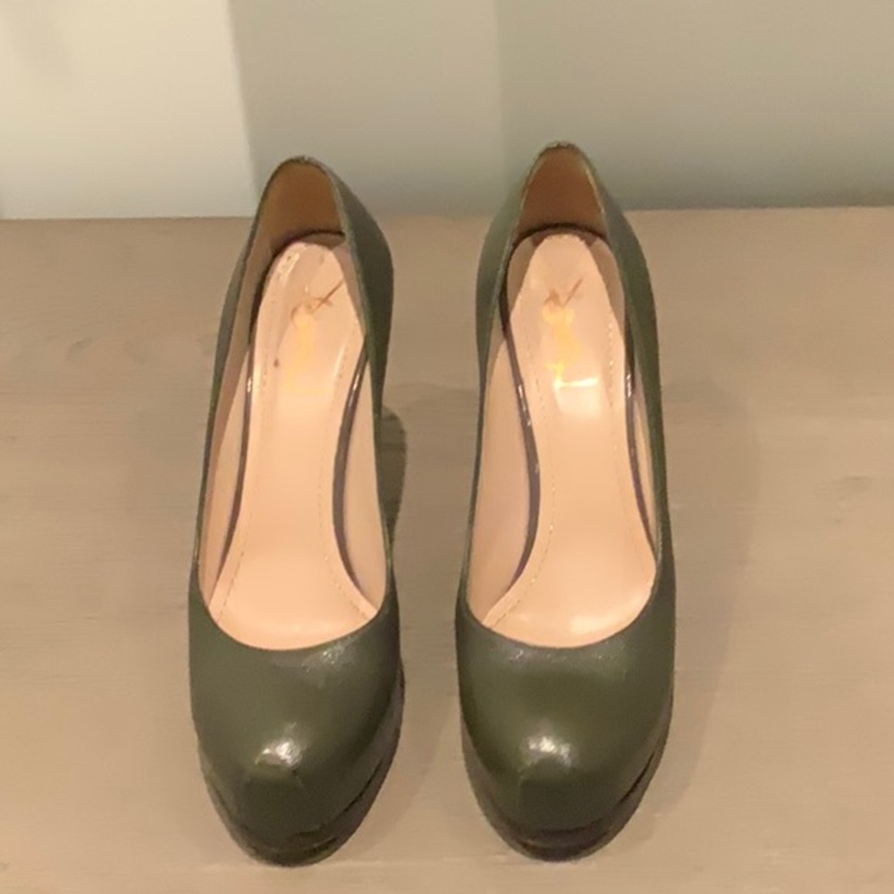 YSL dark green pumps